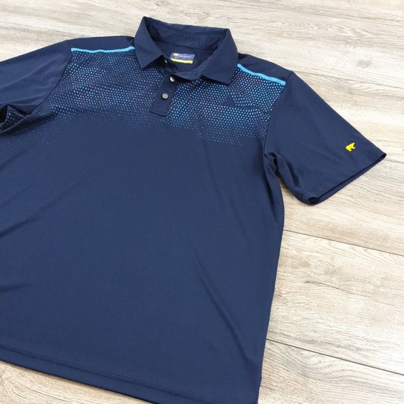 Jack Nicklaus Golf Large Short Sleeve Shirt Men Sport Casual Polyester Blue Soft - Picture 7 of 11